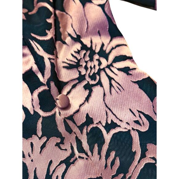 Vintage ALEX EVENINGS Wrap Bolero Style Jacket Black/Floral Women's Size… - Picture 5 of 11